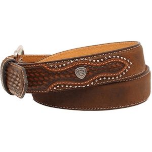 Ariat Men's Brown Basketweave Leather Belt NWT